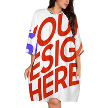 Lade das Bild in den Galerie-Viewer, Multi-Image-Druck Damen/Frauen Plüsch T-Shirt Pyjama in Großen Größen LM475 mit Foto Design Motiv Text selbst gestalten und bedrucken