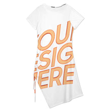 Lade das Bild in den Galerie-Viewer, Multi-Image-Design Shirtkleid Sommerkleid Midikleid Strandkleid mit Schlitz A44Q mit Foto Design Motiv Text selbst gestalten und bedrucken (Simple Design)