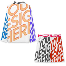 Lade das Bild in den Galerie-Viewer, Multi-Image-Druck Unisex Langärmliges Hemdset mit kubanischem Kragen A18TZ mit Foto Design Motiv Text selbst gestalten und bedrucken