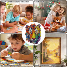 Lade das Bild in den Galerie-Viewer, Unregelmäßiges Holzpuzzles (Tigerkopfform) JJ0533028 mit Fotos Muster Text selbst gestalten und bedrucken