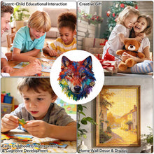 Lade das Bild in den Galerie-Viewer, Unregelmäßiges Holzpuzzles (Wolfskopfform) JJ0533027 mit Fotos Muster Text selbst gestalten und bedrucken
