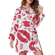 Lade das Bild in den Galerie-Viewer, Satin-Kimono Personalisierbar | Morgenmantel mit Gürtel | S-XL