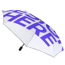 Lade das Bild in den Galerie-Viewer, Y01 Faltbarer Regenschirm 3-Falt Automatikschirm / Taschenschirm (Innenseite schwarz geklebt/Außenseite bedruckt) mit Fotos Muster Text Logo selbst gestalten und bedrucken