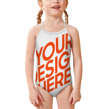 Lade das Bild in den Galerie-Viewer, Einteiliger Badeanzug mit Trägern SDS301 für Mädchen selbst gestalten und bedrucken