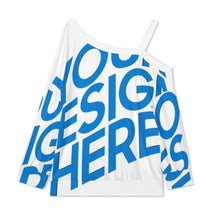 Lade das Bild in den Galerie-Viewer, Einzelbild-Design Sweatshirt mit schrägem Kragen und überschnittenen Schultern für Damen / Frauen T-Shirt A11L mit Foto Design Motiv Text selbst gestalten und bedrucken (Simple Design)