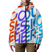 Lade das Bild in den Galerie-Viewer, Multi-Image-Design Leichte atmungsaktive Windbreaker Windjacke mit Kapuze für Herren / Männer MWL402 mit Foto Design Motiv Text selbst gestalten und bedrucken