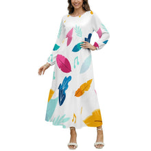 Lade das Bild in den Galerie-Viewer, Damen Maxikleid mit individuellem Druck – Babydoll-Schnitt mit Raglanärmeln