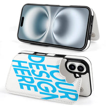 Lade das Bild in den Galerie-Viewer, TPU Leder Apple iPhone 16 Handyhülle Serie Business Handytasche Kartenfach Schutzhülle mit Standfunktion zum Aufklappen aufstellbar Etui mit Foto Design Motiv Text selbst gestalten und bedrucken