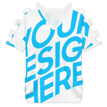 Lade das Bild in den Galerie-Viewer, Einzelbild-Design Damen / Frauen Schulterfreies Kurzarm-Kleid T-shirt LM077 mit Foto Design Motiv Text selbst gestalten und bedrucken (Simple Design)