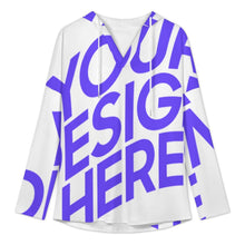 Lade das Bild in den Galerie-Viewer, Einzelbilddruck Damen / Frauen Langärmliger hoodie mit v-ausschnitt C19H mit Foto Design Motiv Text selbst gestalten und bedrucken