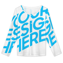 Lade das Bild in den Galerie-Viewer, Einzelbild-Design Damen / Frauen Langärmliges Top mit offener Knopfleiste und Rundhalsausschnitt BMJ mit Foto Design Motiv Text selbst gestalten und bedrucken (Simple Design)
