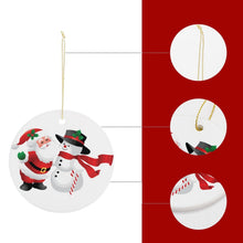 Lade das Bild in den Galerie-Viewer, Weihnachtskugel mit Foto personalisieren | Runder Keramik-Anhänger