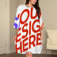 Lade das Bild in den Galerie-Viewer, Multi-Image-Druck Damen/Frauen Plüsch T-Shirt Pyjama in Großen Größen LM475 mit Foto Design Motiv Text selbst gestalten und bedrucken