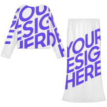 Lade das Bild in den Galerie-Viewer, Damen / Frauen Langärmliger Taillenanzugrock LYQ165 mit Fotos Muster Text Logo selbst gestalten und bedrucken (Simple Design)