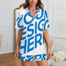 Lade das Bild in den Galerie-Viewer, Damen / Frauen Kurze Schlafanzug Shorty Pyjama Set LM093 mit Foto Design Motiv Text selbst gestalten und bedrucken