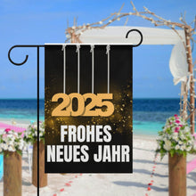 Lade das Bild in den Galerie-Viewer, Gartenflagge mit Foto Selbst Gestalten und Bedrucken 2025 Frohes Neues Jahr