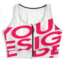 Lade das Bild in den Galerie-Viewer, Sport Yoga Reißverschluss Bra Top Damen / Frauen SDS2007 selbst gestalten und bedrucken