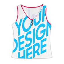 Lade das Bild in den Galerie-Viewer, Multi-Image-Design Damen / Frauen Tank Top V-Ausschnitt Knopf Weste ZBX mit Foto Design Motiv Text selbst gestalten und bedrucken (Simple Design)