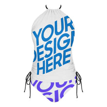 Lade das Bild in den Galerie-Viewer, Badeanzug Halfter Bustier Bikini 2-tlg. Set F145kA01 für Damen Frauen mit Foto Text selbst gestalten und bedrucken
