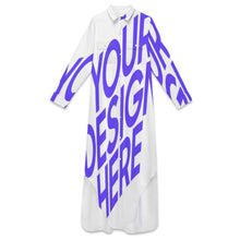 Lade das Bild in den Galerie-Viewer, Einzelbild-Design Damen / Frauen Hemd Kleid Hemdblusenkleid Midikleid Sommermode B9S mit Foto Design Motiv Text selbst gestalten und bedrucken (Simple Design)