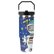 Lade das Bild in den Galerie-Viewer, Personalisierter 30oz Edelstahl Tumbler mit Griff & Trinkhalm