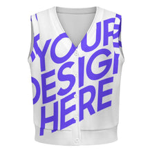 Lade das Bild in den Galerie-Viewer, Damen / Frauen Pullover Ärmellose Strickjacke LM562 mit Fotos Muster Text Logo selbst gestalten und bedrucken