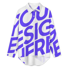 Lade das Bild in den Galerie-Viewer, Einzelbilddruck Damen / Frauen Hemd mit überschnittenen Schultern LM554 mit Foto Design Motiv Text selbst gestalten und bedrucken
