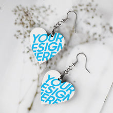Lade das Bild in den Galerie-Viewer, Ohrhänger aus Holz / Paar Ohrringe ( 2-tlg ) mit Foto Text selbst gestalten und bedrucken