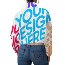 Lade das Bild in den Galerie-Viewer, Multi-Image-Druck Damen / Frauen Fleece Hoodie kurze Jacke MWL476 mit Fotos Muster Text Logo selbst gestalten und bedrucken