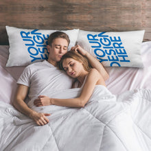 Lade das Bild in den Galerie-Viewer, Polyester Kissenbezug Kissenhülle beidseitig bedruckt (vertikale Version) (Doppelseitig verschiedene Bilder) mit Foto Muster Text selbst gestalten und bedrucken