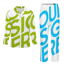 Lade das Bild in den Galerie-Viewer, Einzelbilddruck Langärmeliger Schlafanzug Pyjama Kinder LM125 mit Fotos Muster Text Logo selbst gestalten und bedrucken