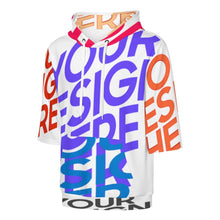 Lade das Bild in den Galerie-Viewer, Unisex Damen/Herren Multi-Image-Design Fischschuppen-Tuch Kapuzenpullover Sweatshirt Kapuzenshirt Halbarm LM033 mit Foto Design Motiv Text selbst gestalten und bedrucken