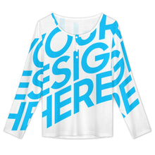 Lade das Bild in den Galerie-Viewer, Einzelbild-Design Damen / Frauen Langärmliges Top mit offener Knopfleiste und Rundhalsausschnitt BMJ mit Foto Design Motiv Text selbst gestalten und bedrucken (Simple Design)