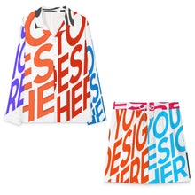 Lade das Bild in den Galerie-Viewer, Multi-Image-Druck Unisex Langärmliges Hemdset mit kubanischem Kragen A18TZ mit Foto Design Motiv Text selbst gestalten und bedrucken