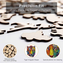 Lade das Bild in den Galerie-Viewer, Unregelmäßiges Holzpuzzles (Tigerkopfform) JJ0533028 mit Fotos Muster Text selbst gestalten und bedrucken