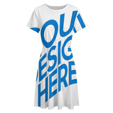 Lade das Bild in den Galerie-Viewer, Damen / Frauen Kurzarmkleid LM414 mit Foto Design Motiv Text selbst gestalten und bedrucken