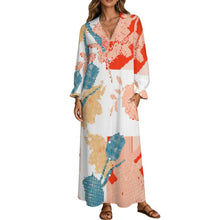 Lade das Bild in den Galerie-Viewer, Langes Hemdblusenkleid mit Blazer-Kragen – individuell bedruckbar