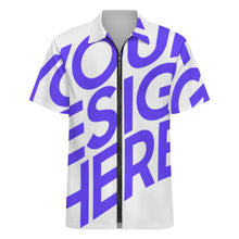 Lade das Bild in den Galerie-Viewer, Einzelbild-Design Herren / Männer Kurzarmhemd mit Reißverschluss LM816 mit Foto Design Motiv Text selbst gestalten und bedrucken