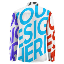 Lade das Bild in den Galerie-Viewer, Multi-Image-Design Herren / Männer Lässiges Langarmhemd aus Leinenimitat mit einer Tasche LS mit Foto Design Motiv Text selbst gestalten und bedrucken