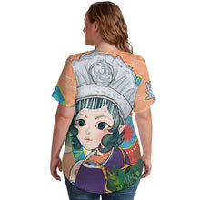 Lade das Bild in den Galerie-Viewer, Herren V-Ausschnitt T-Shirt aus Eisseide | Personalisiert mit Foto & Text