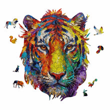 Lade das Bild in den Galerie-Viewer, Unregelmäßiges Holzpuzzles (Tigerkopfform) JJ0533028 mit Fotos Muster Text selbst gestalten und bedrucken