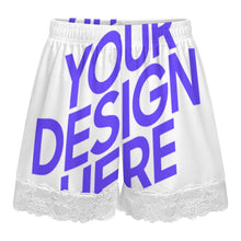 Lade das Bild in den Galerie-Viewer, Einzelbilddruck Damen / Frauen kurze Pyjamahose mit Spitzenbesatz SDS2516 mit Fotos Muster Text Logo selbst gestalten und bedrucken