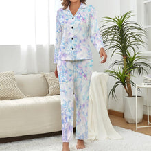 Lade das Bild in den Galerie-Viewer, Pyjama Set Damen personalisieren | Schlafanzug mit V-Ausschnitt