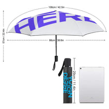 Lade das Bild in den Galerie-Viewer, Y01 Faltbarer Regenschirm 3-Falt Automatikschirm / Taschenschirm (Innenseite schwarz geklebt/Außenseite bedruckt) mit Fotos Muster Text Logo selbst gestalten und bedrucken