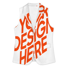 Lade das Bild in den Galerie-Viewer, Einzelbild-Design Damen / Frauen Anzugweste A22K mit Foto Design Motiv Text selbst gestalten und bedrucken (Simple Design)