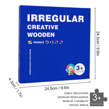 Lade das Bild in den Galerie-Viewer, Unregelmäßiges Holzpuzzles (Wolfskopfform) JJ0533027 mit Fotos Muster Text selbst gestalten und bedrucken