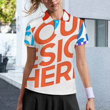 Lade das Bild in den Galerie-Viewer, Multi-Image-Druck Damen / Frauen Zwei-Knopf Poloshirt MWL637 mit Fotos Muster Text Logo selbst gestalten und bedrucken