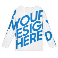 Lade das Bild in den Galerie-Viewer, Einzelbilddruck Damen / Frauen Langärmliges T-Shirt mit schrägem Kragen und fünf Knöpfen XCK mit Foto Design Motiv Text selbst gestalten und bedrucken