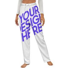 Lade das Bild in den Galerie-Viewer, Damen / Frauen Plüschiger lockerer Zuhause Pyjamahose LM218 (Vorder und Rückenteil gestaltbar) mit Foto Design Motiv Text selbst gestalten und bedrucken