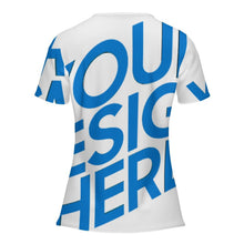 Lade das Bild in den Galerie-Viewer, Damen / Frauen Kurzarm Sommer T Shirt MLTW20337 mit fünf Knöpfen mit Foto Design Motiv Text selbst gestalten und bedrucken (Simple Design)